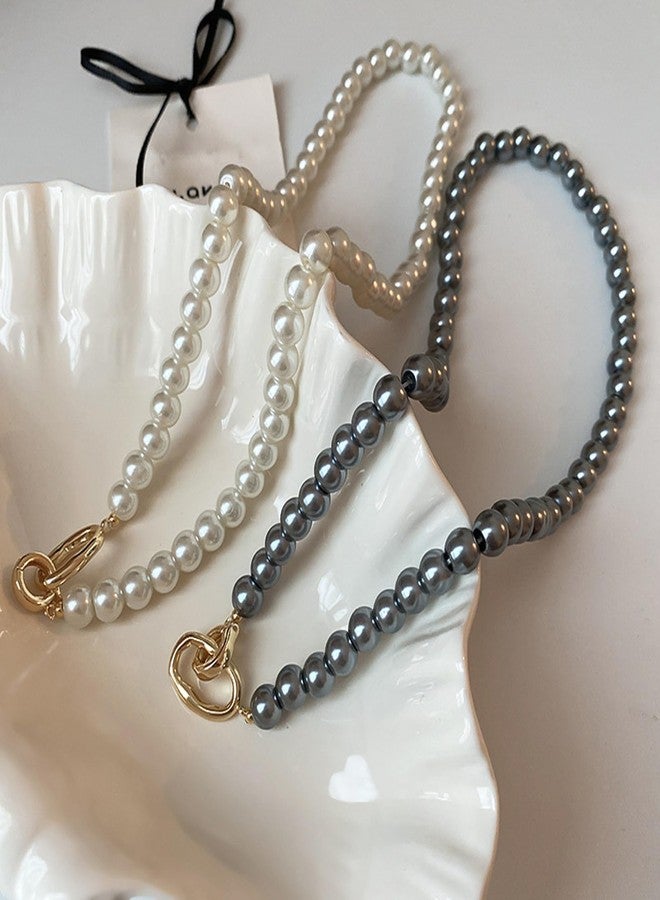 JAVARNV Stocking Stuffers Holiday Outfits for Women 2024 Pearl Choker Necklace Pearl Necklaces for Women Wedding Pearl Beaded Necklace Dainty Pearl Jewelry for Wedding - Image 3